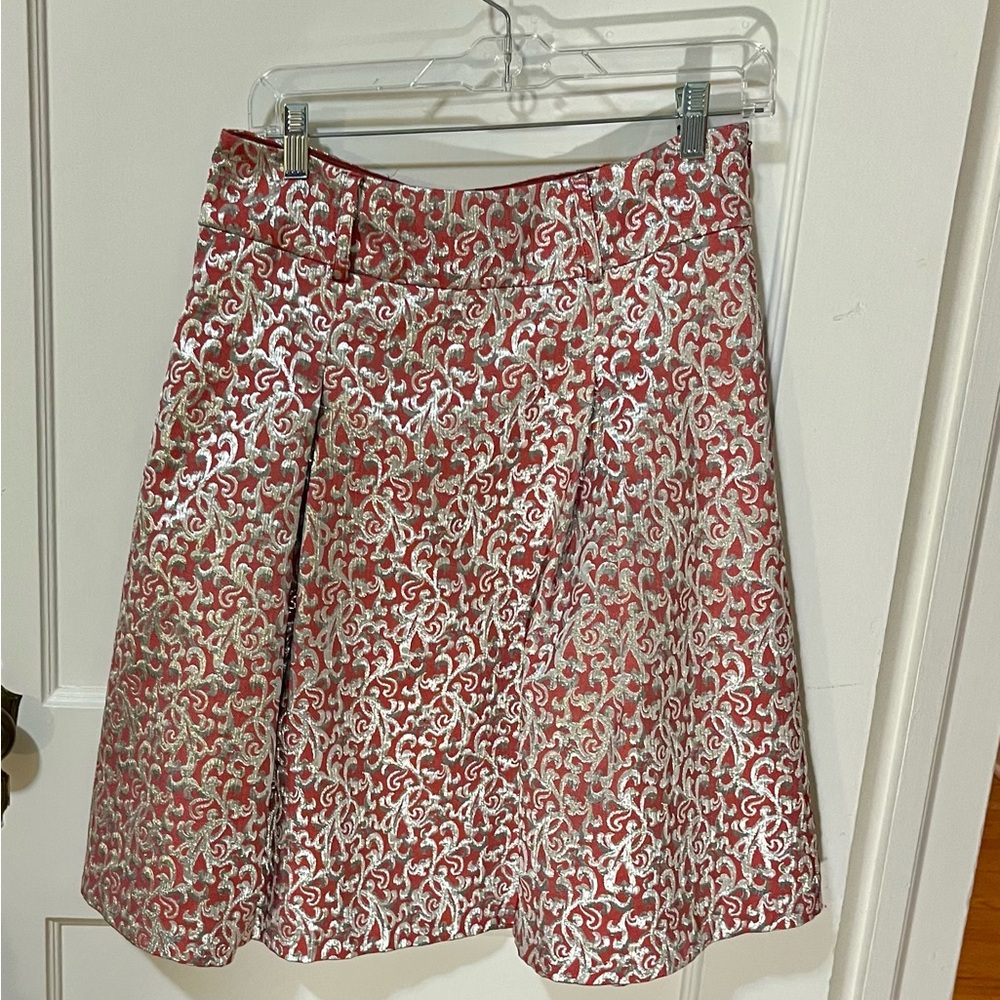 AEVE Elegant Pink and Silver A-Line Skirt